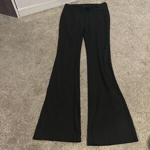 Black flared leggings